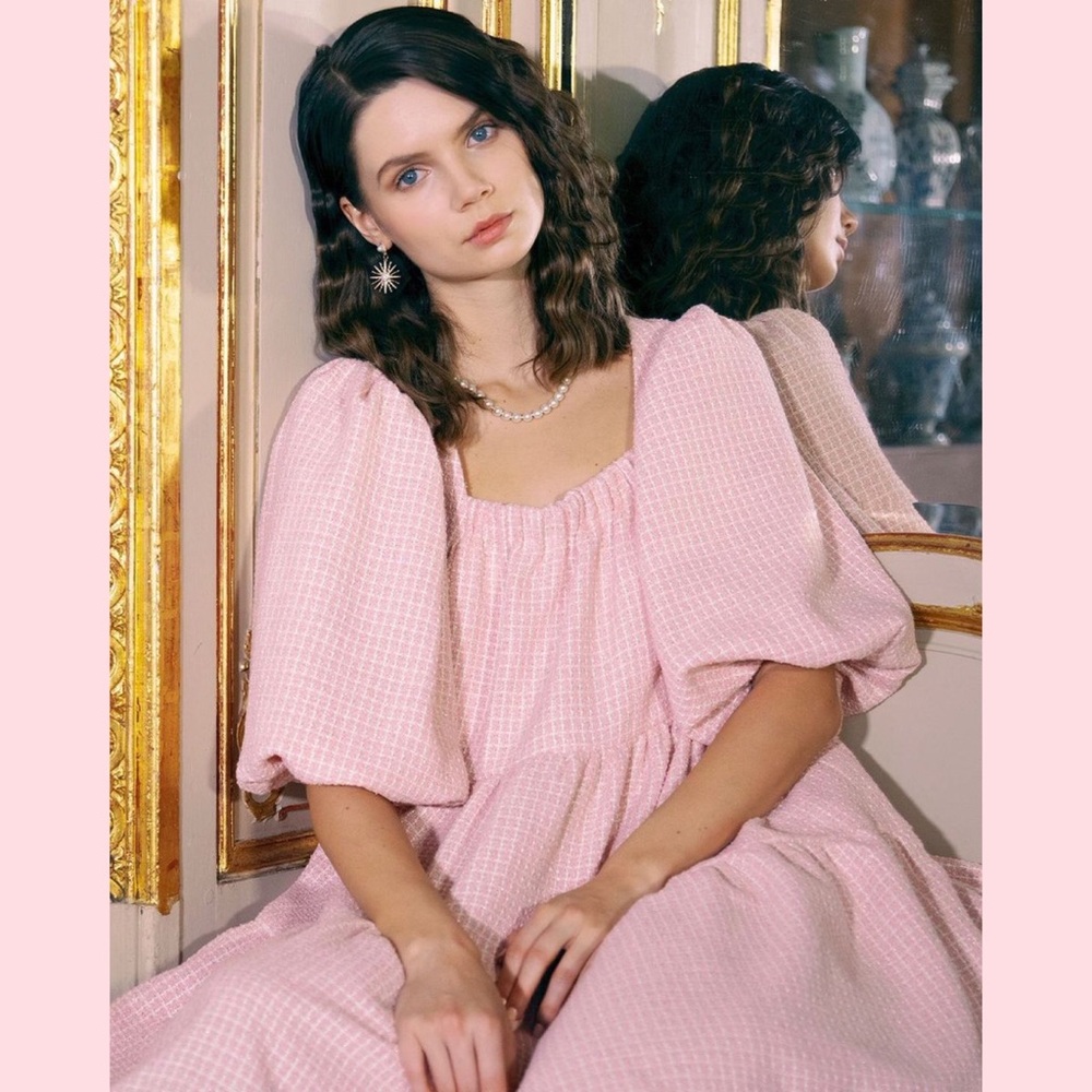 SISTER JANE ROSY KNEES TWEED CONFETTI DRESS